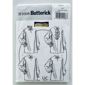 Adult Historical Butterick 5008 Renaissance Steampunk Shirt Pattern XL -XXX UC
